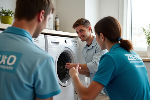 Équipe de techniciens Zephyr Ménager réparant un appareil
